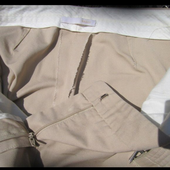 Size 12 BALLY COTTON khaki PANTS with BELT - EXTREMELY RARE AND UNUSUAL FIND!! - Picture 9 of 12